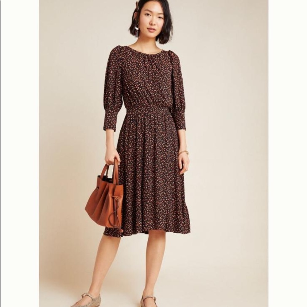 Anthropologie Maeve Chatham midi dress size XS.